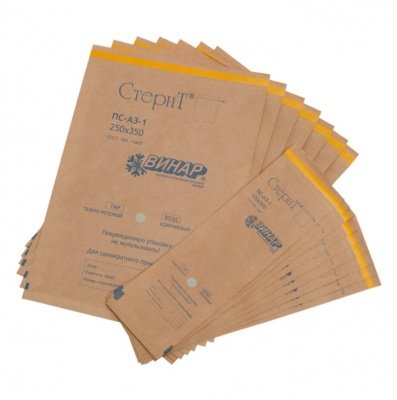 Пакеты бумажные самоклеящиеся «СтериТ®» ПС-ВЗ-1, 150х250мм, 100 шт.